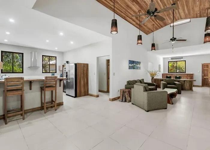 Stylish 3-Bedroom Tropical Escape With Pool & Outdoor Living, 1 Block From Playa Potrero